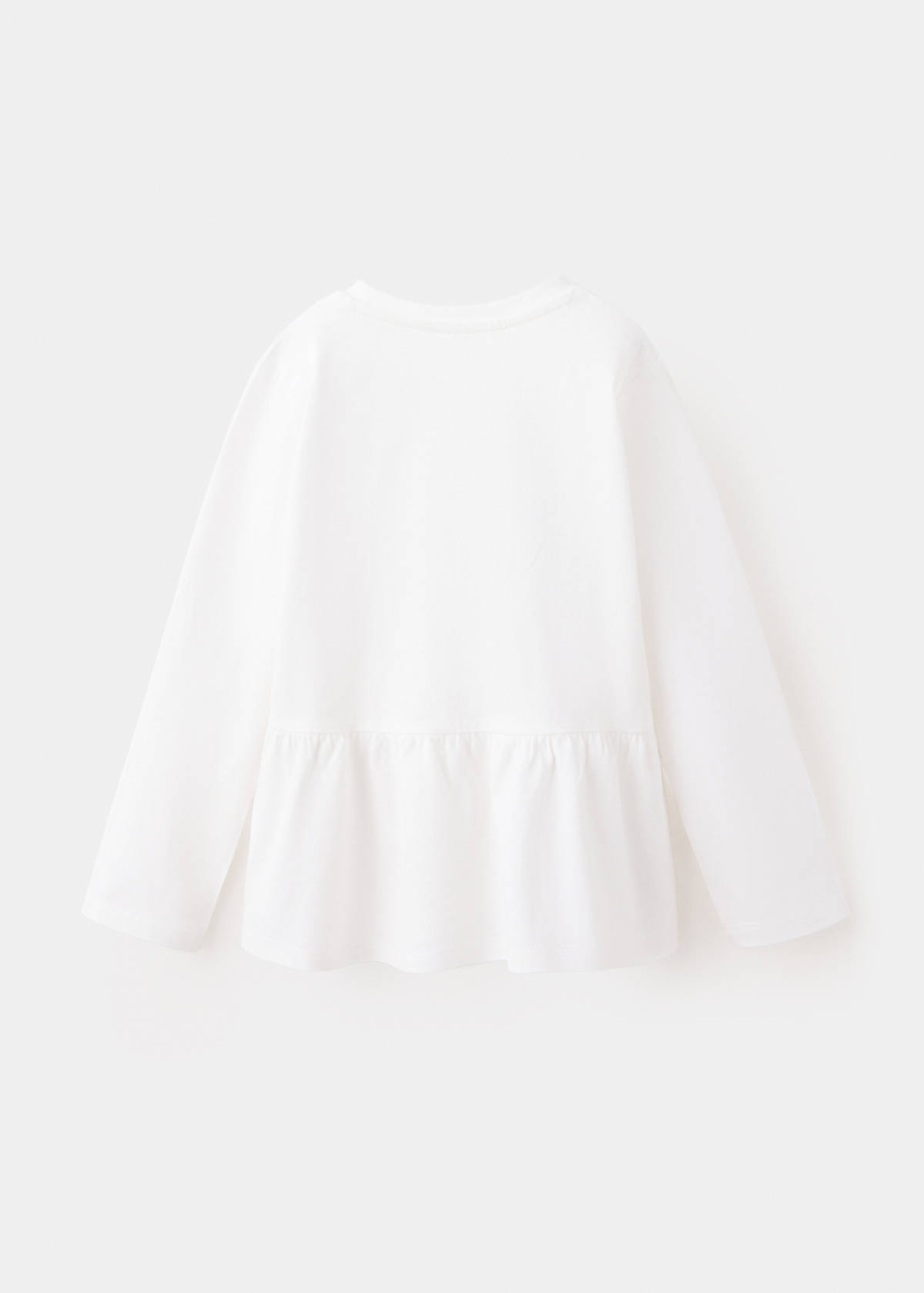 Ruffle cotton T-shirt — Off White