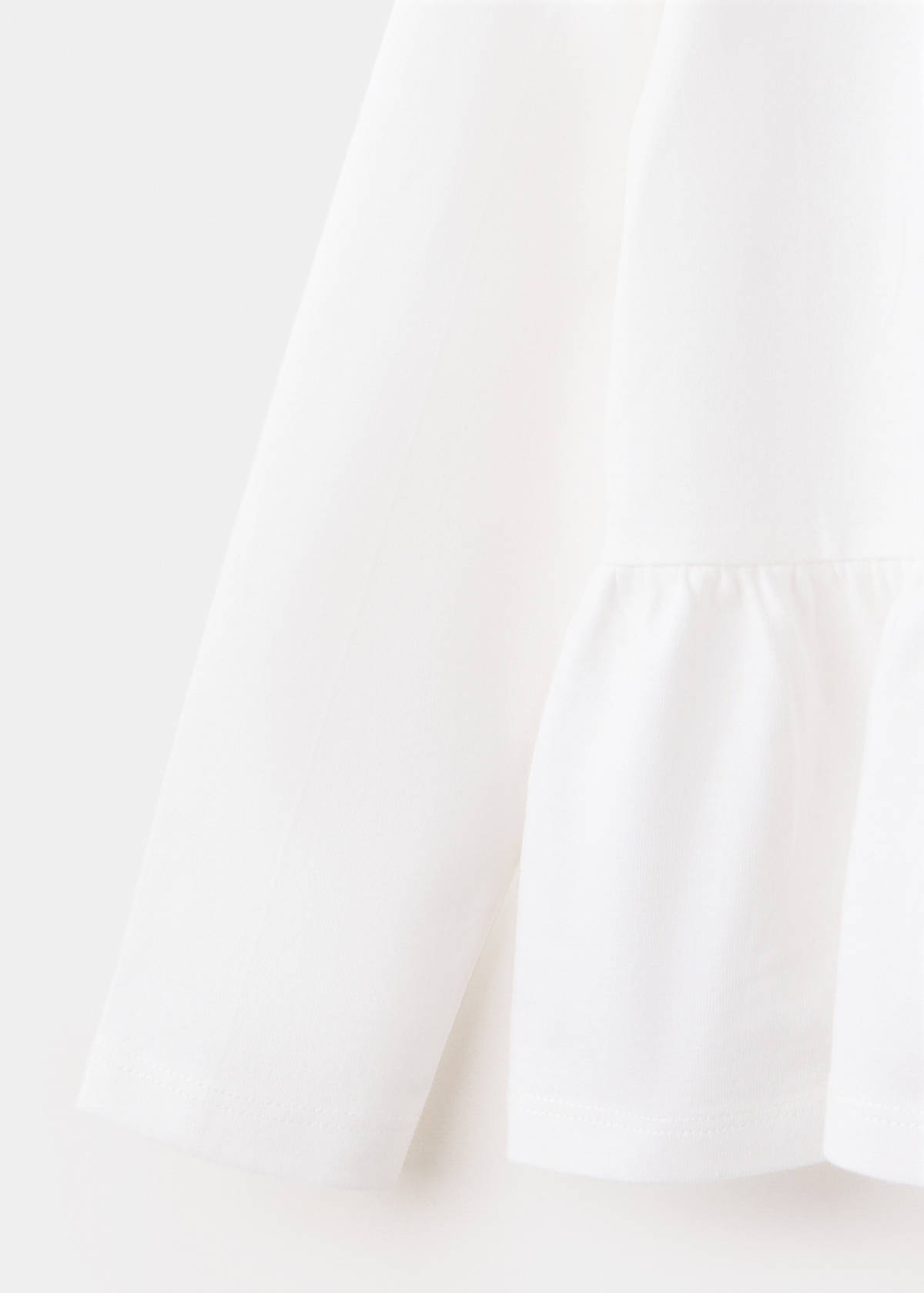 Ruffle cotton T-shirt — Off White