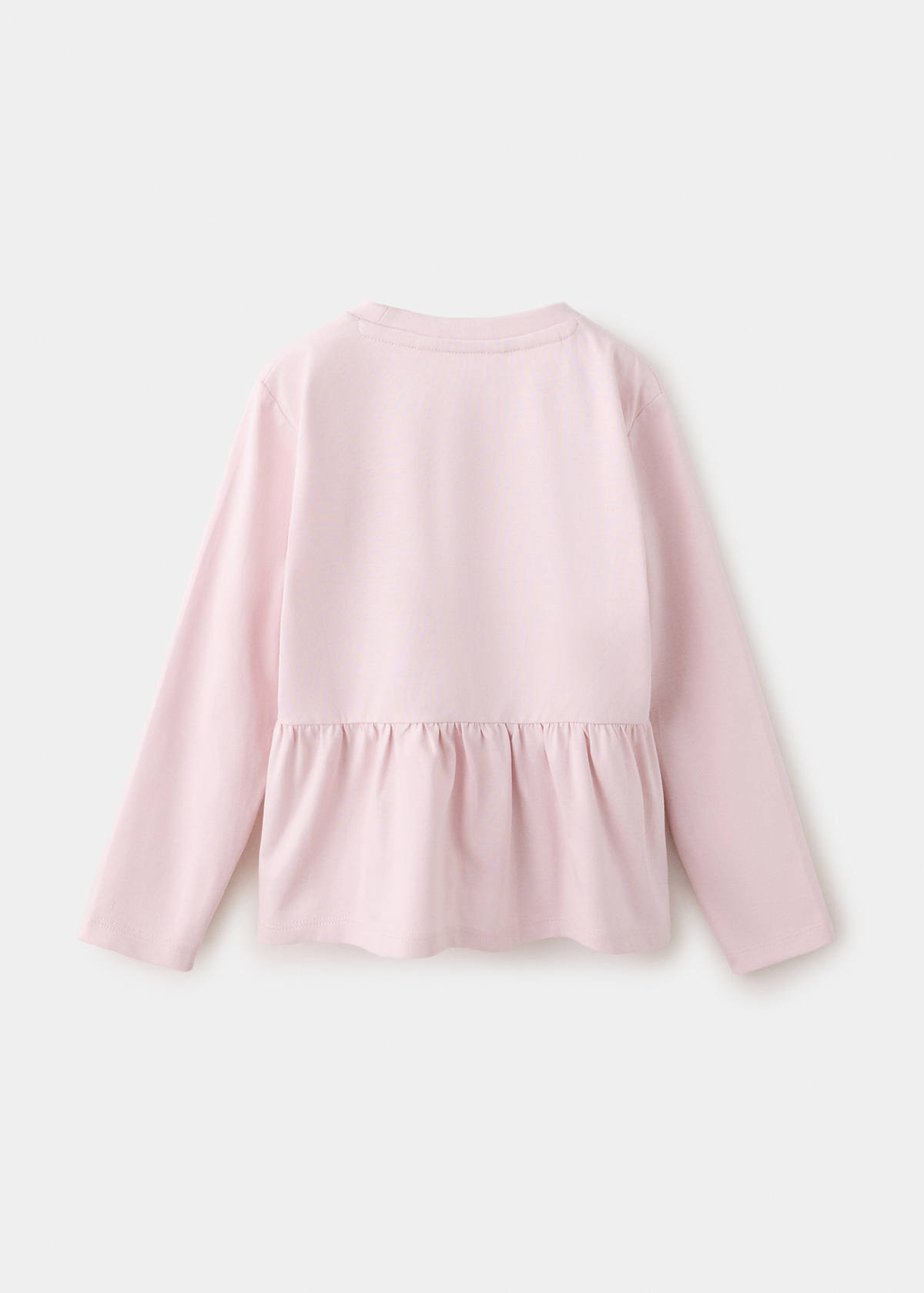 Ruffle cotton T-shirt — Pink