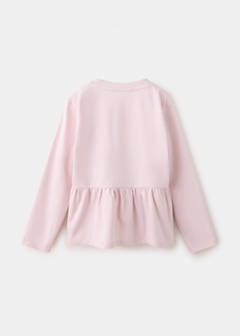 Ruffle cotton T-shirt — Pink 3