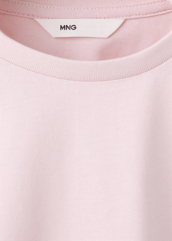 Ruffle cotton T-shirt — Pink