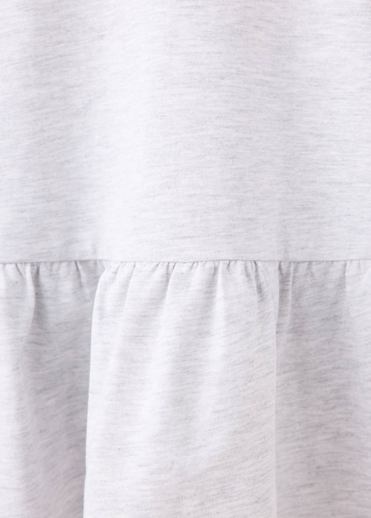 Ruffle cotton T-shirt — Light Heather Grey
