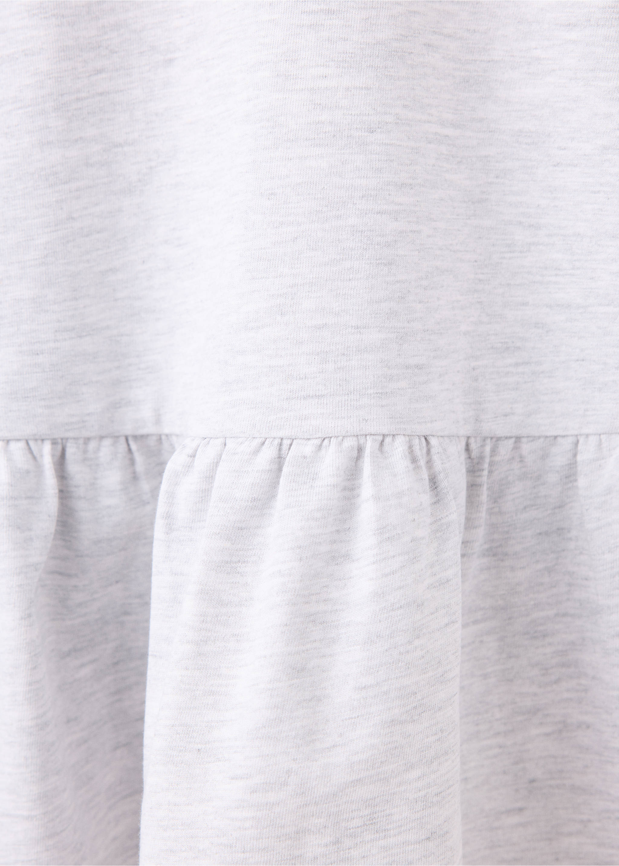 Ruffle cotton T-shirt - Details of the article 8, Light Heather Grey. Ref: 37005172-00.