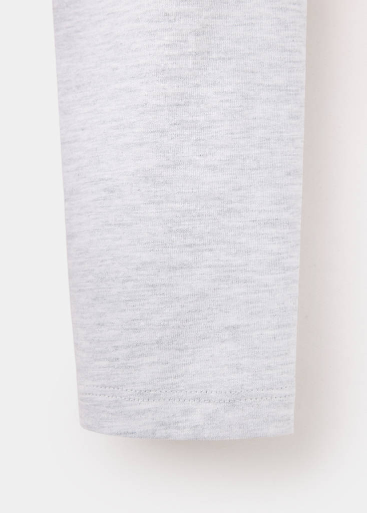 Ruffle cotton T-shirt — Light Heather Grey