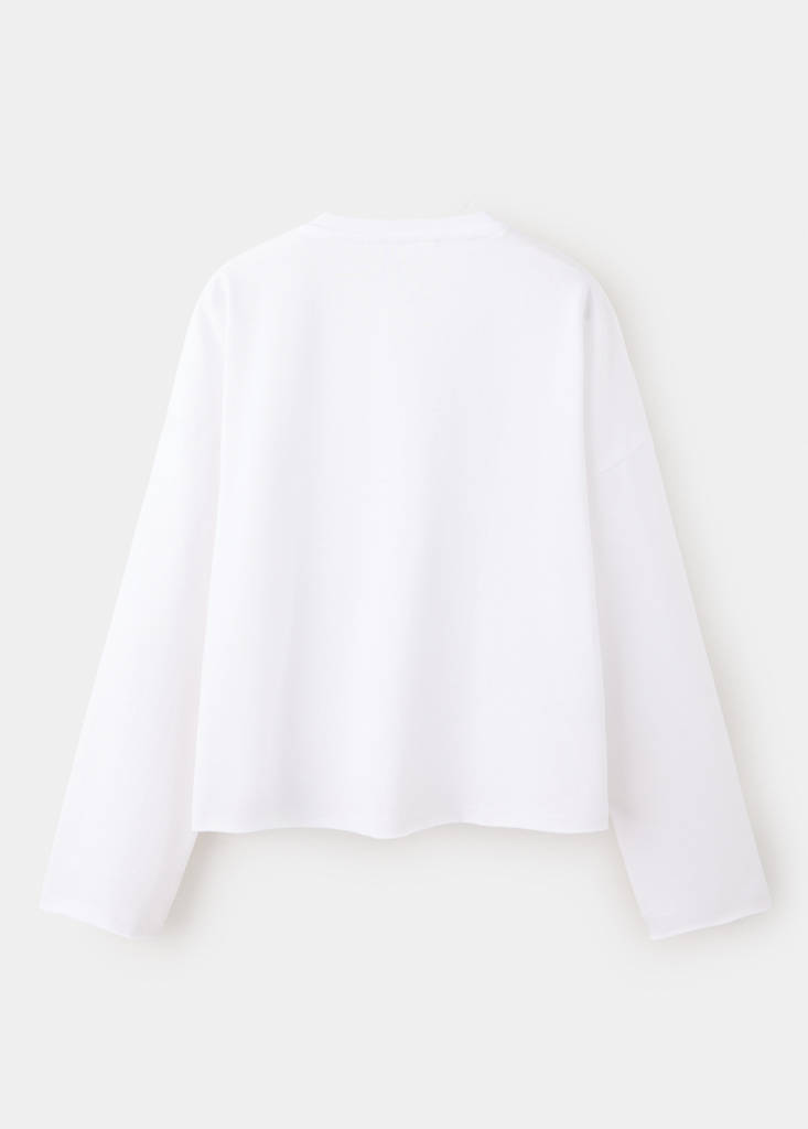 Printed cotton-blend t-shirt — Ecru