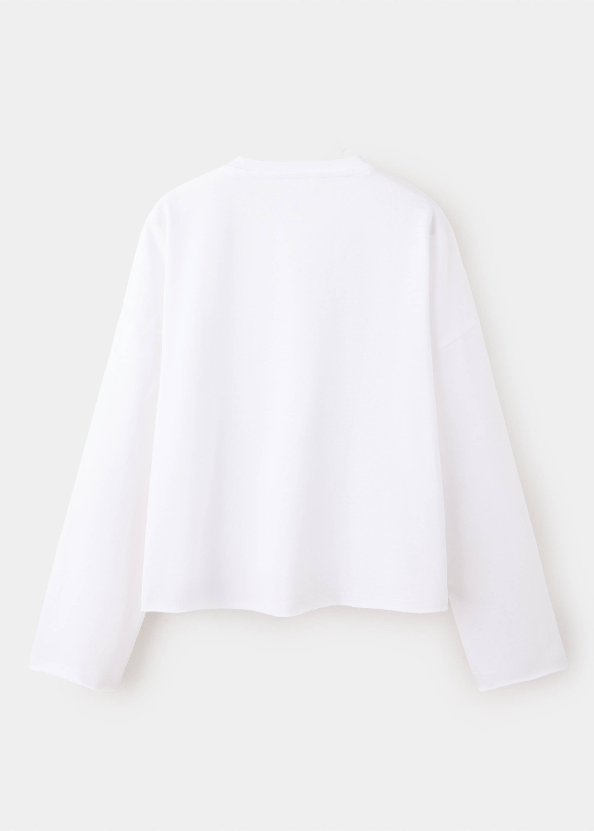 Printed cotton-blend t-shirt - Reverse of the article, Ecru. Ref: 37005173-00.