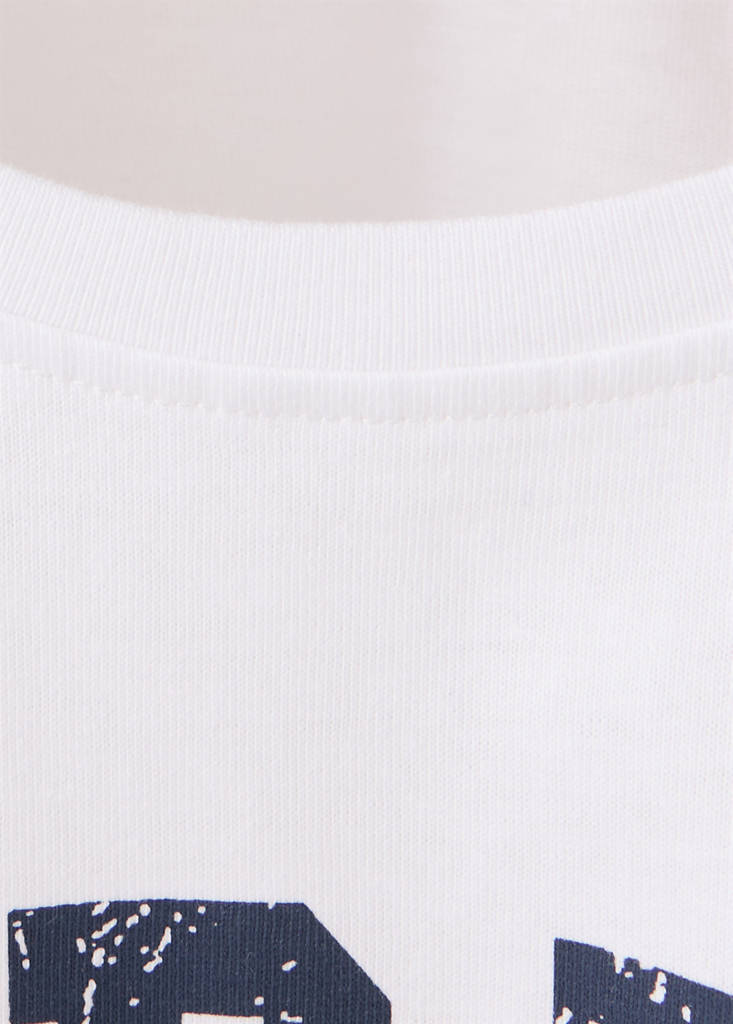 Printed cotton-blend t-shirt — Ecru