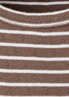 Striped cotton T-shirt — Brown 3