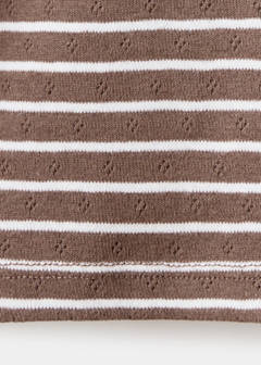 Striped cotton T-shirt — Brown 5