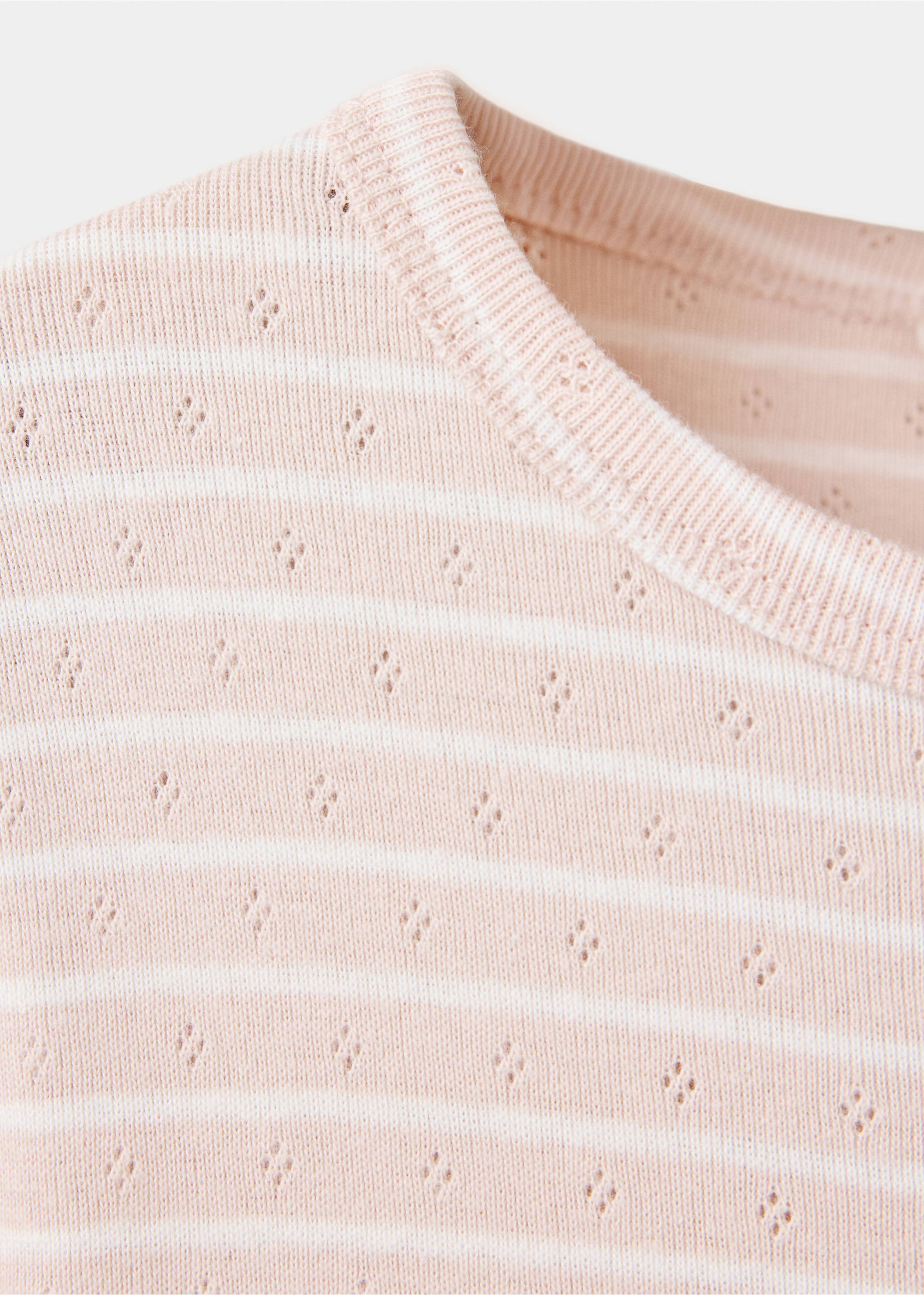 Gestreiftes Baumwoll-Shirt - Detail des Artikels 8, Pastellrosa. Ref: 37005175-00.