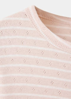 Striped cotton T-shirt — Pastel Pink 5
