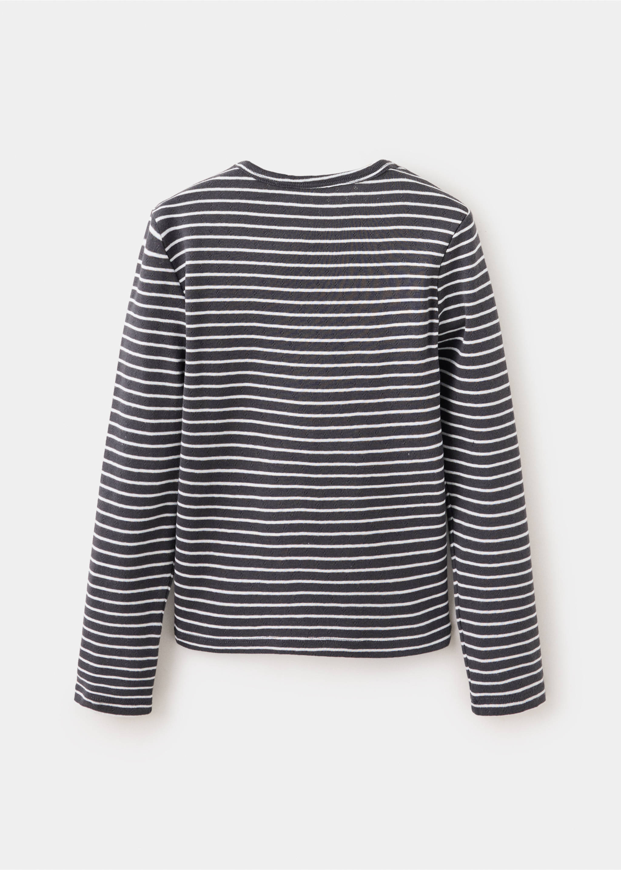 Striped cotton T-shirt - Reverse of the article, Charcoal. Ref: 37005175-00.