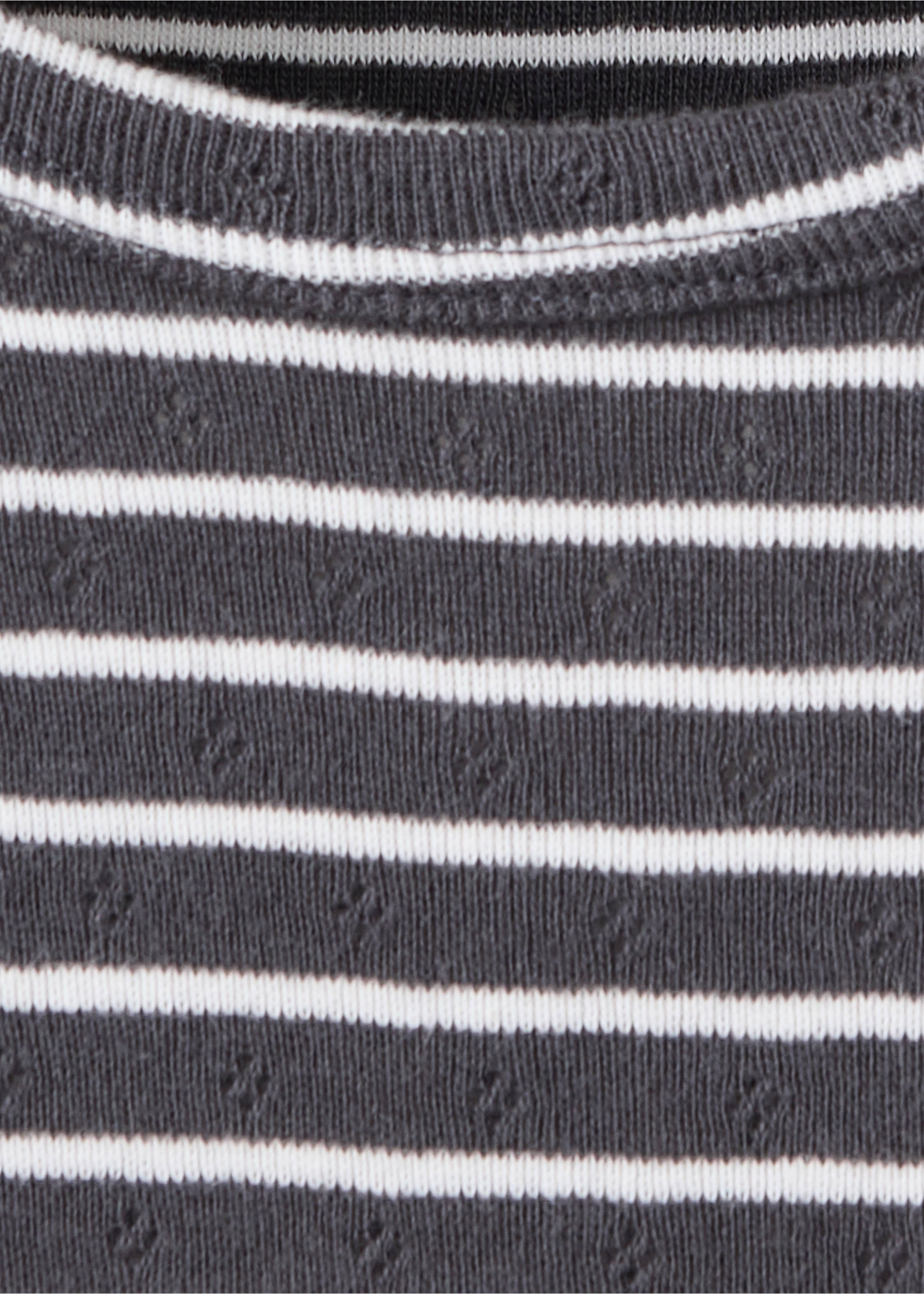 Striped cotton T-shirt - Details of the article 8, Charcoal. Ref: 37005175-00.