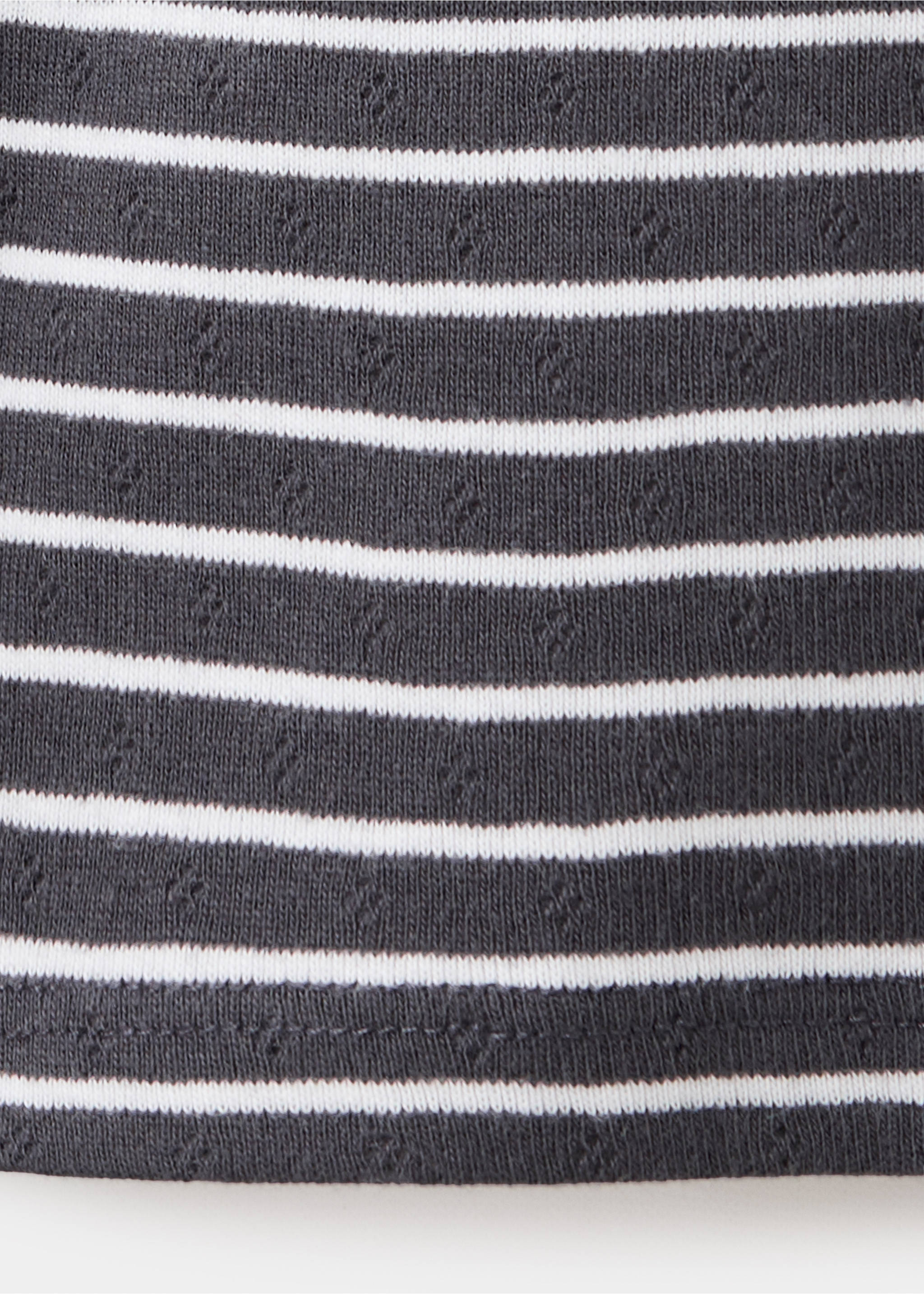 Striped cotton T-shirt - Details of the article 0, Charcoal. Ref: 37005175-00.