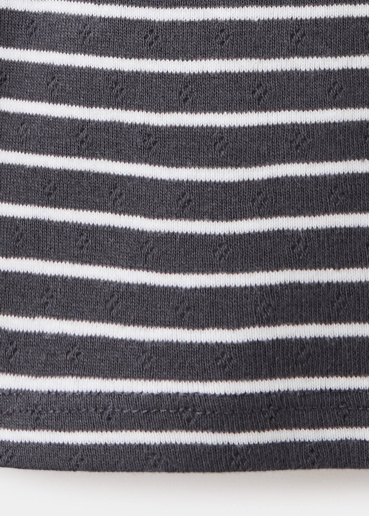 Striped cotton T-shirt — Charcoal