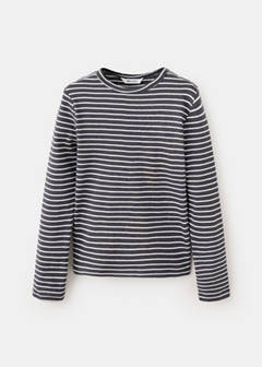 Striped cotton T-shirt — Charcoal 3