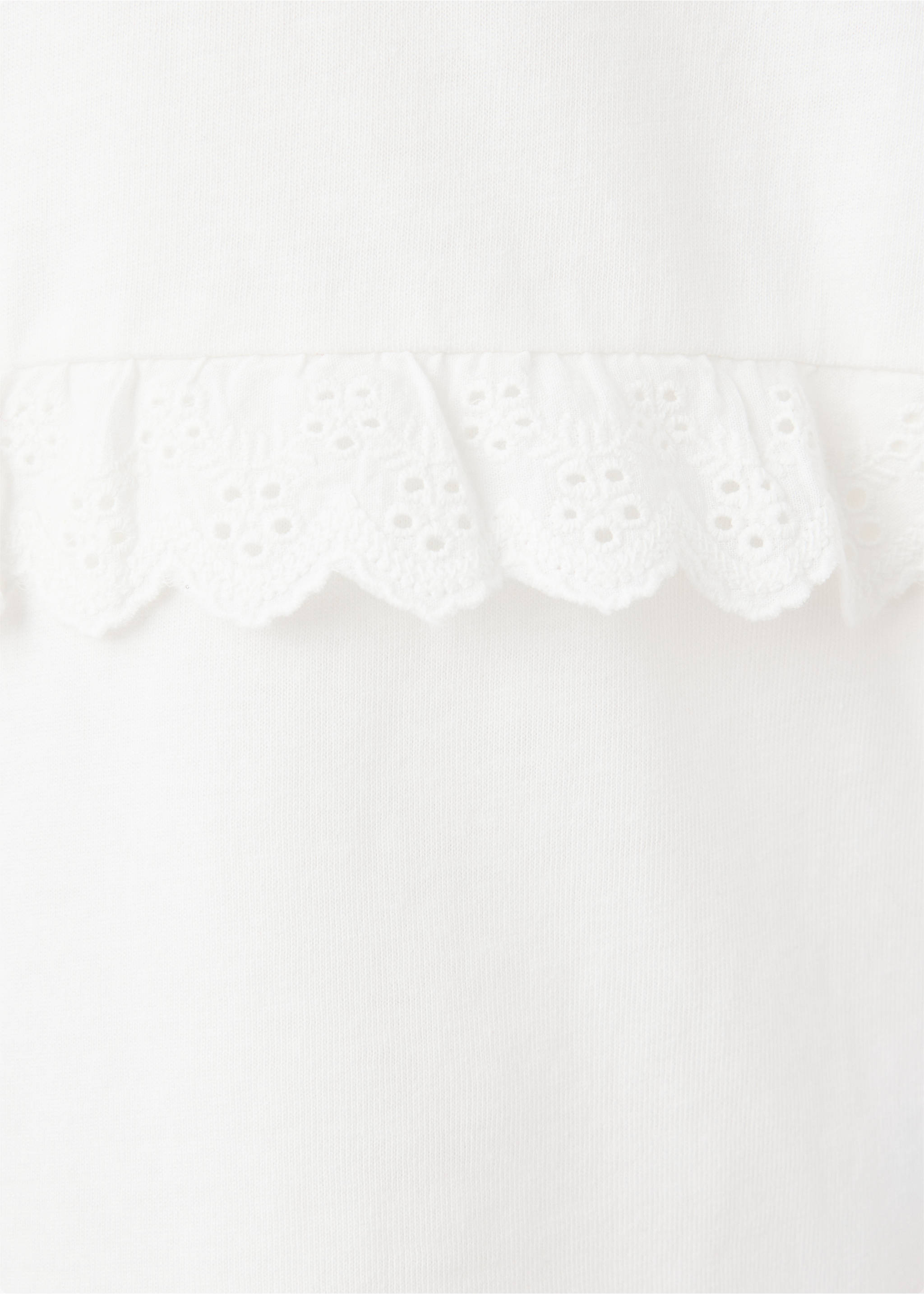 Frills cotton t-shirt - Details of the article 0, Off White. Ref: 37005176-00.