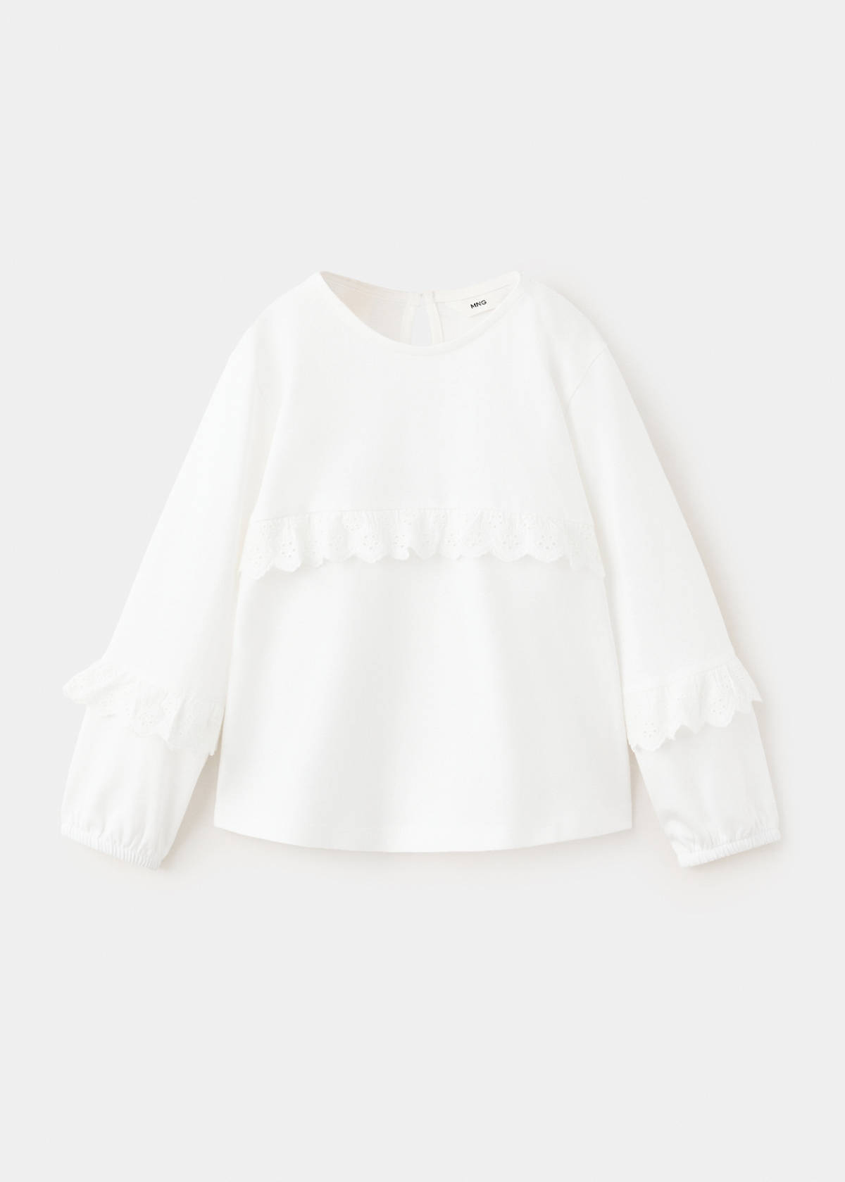 Frills cotton t-shirt — Off White