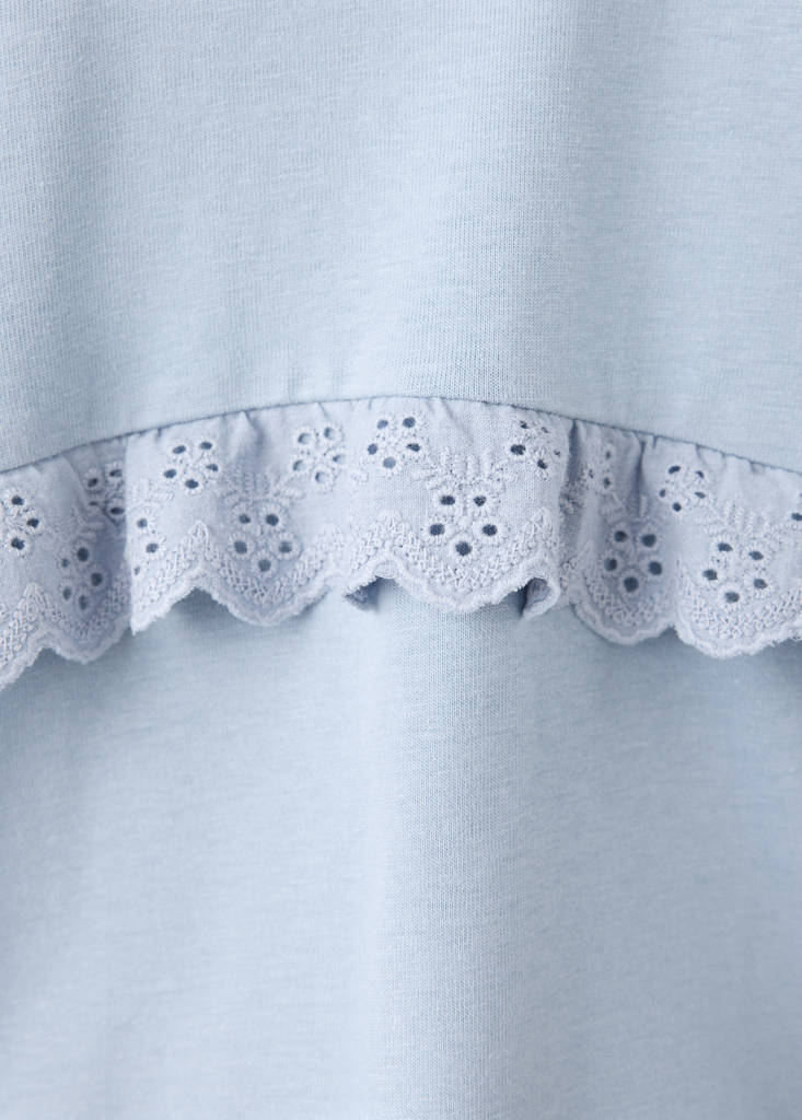 Frills cotton t-shirt — Sky Blue
