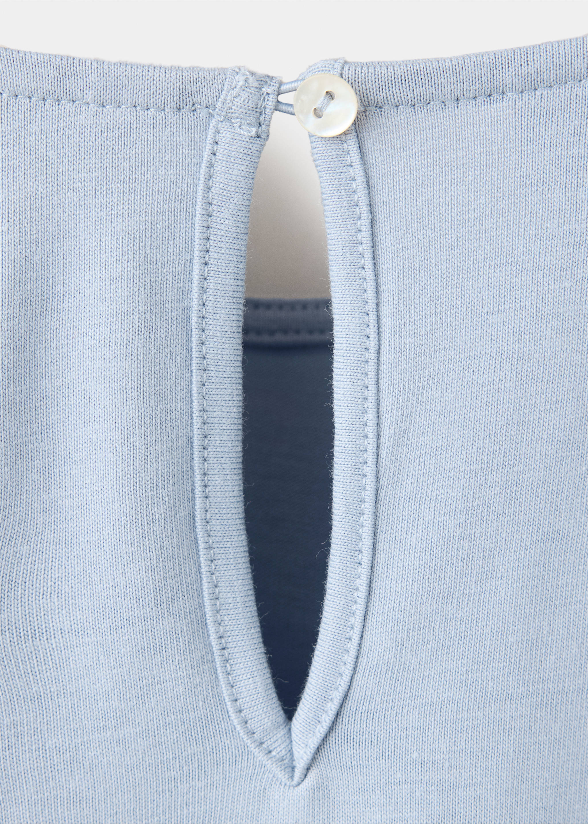 Frills cotton t-shirt - Details of the article 0, Sky Blue. Ref: 37005176-00.
