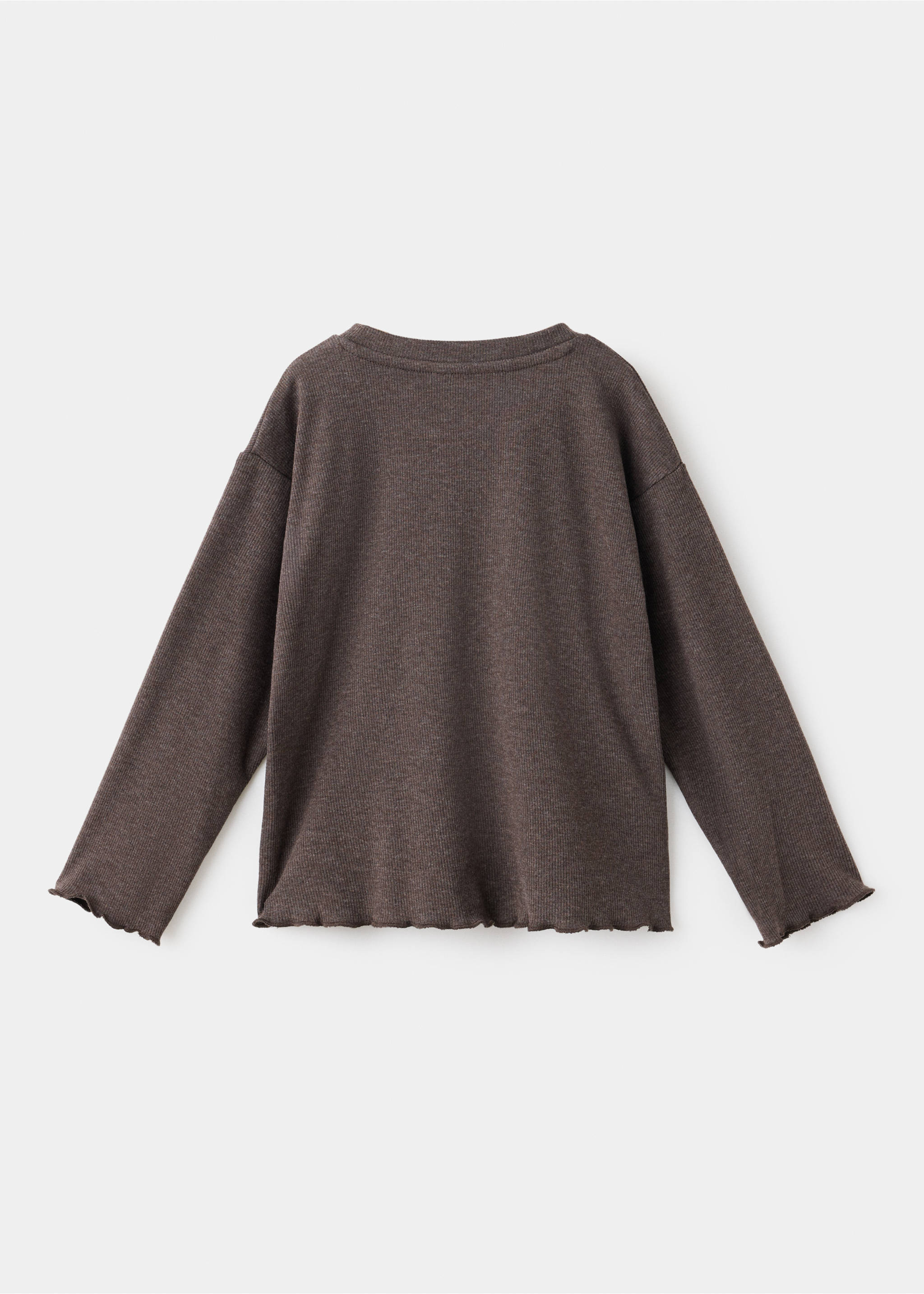 Ribbed t-shirt - Reverse of the article, Chocolate. Ref: 37005178-00.