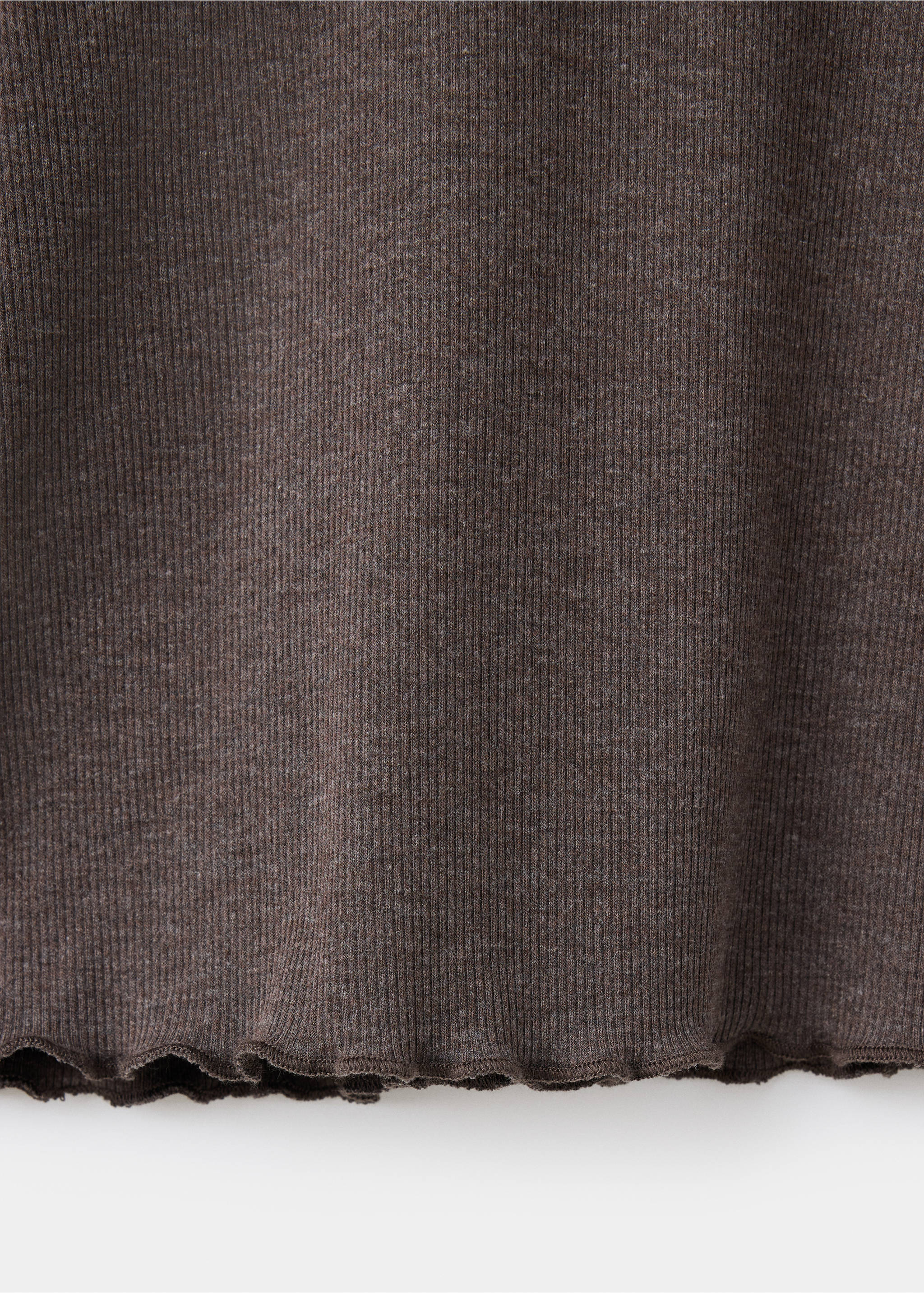 Ribbed t-shirt - Details of the article 0, Chocolate. Ref: 37005178-00.
