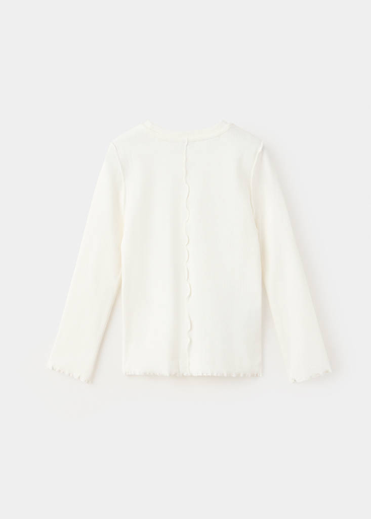 Ribbed long-sleeve T-shirt — Off White