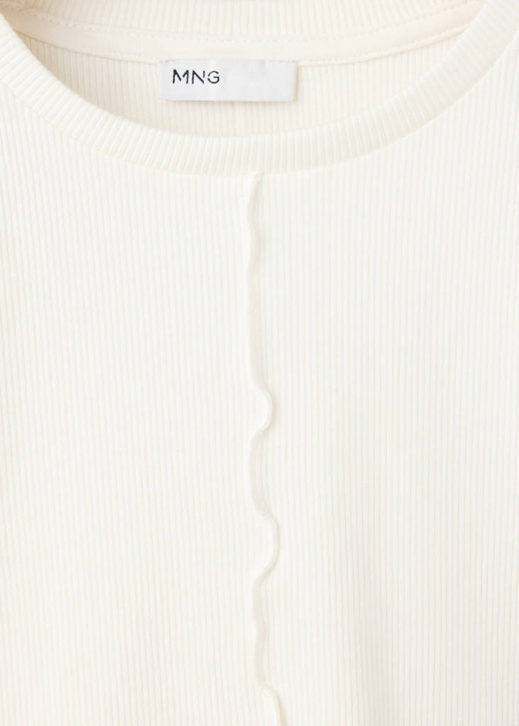 Ribbed long-sleeve T-shirt — Off White