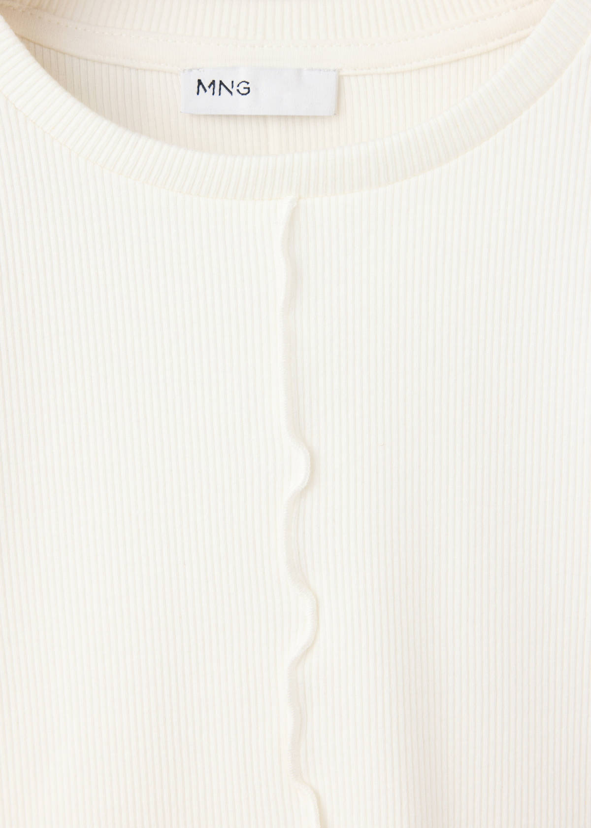 Ribbed long-sleeve T-shirt — Off White
