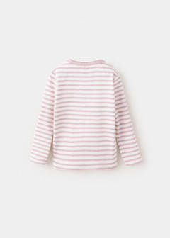 Ribbed striped T-shirt — Pink 3