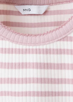 Ribbed striped T-shirt — Pink 2