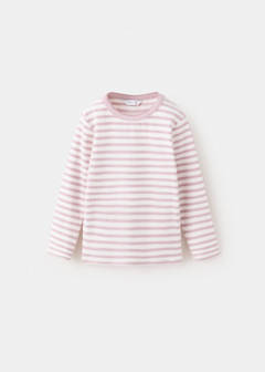 Ribbed striped T-shirt — Pink 1