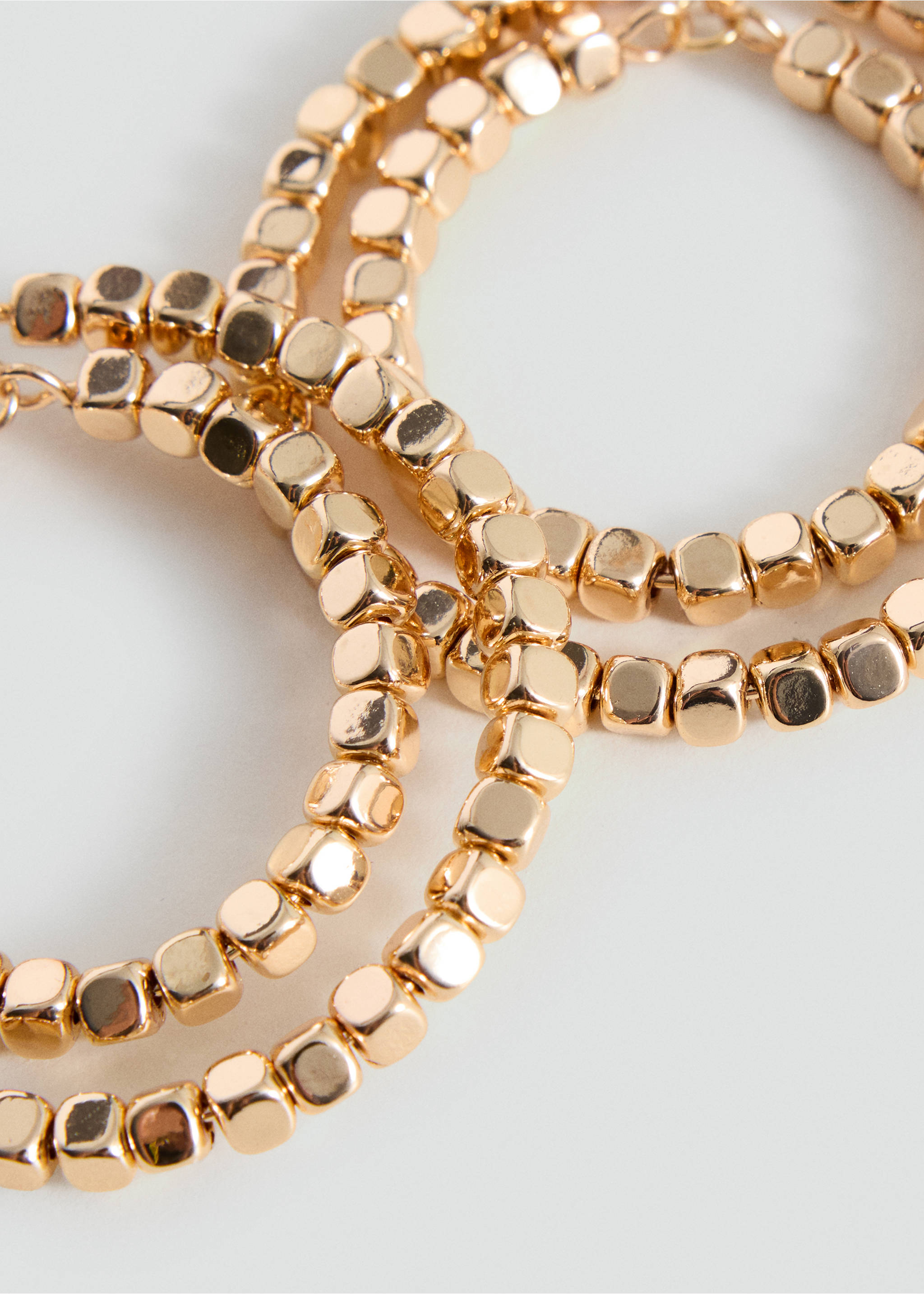 Gold cubic bead earring detail., Gold. Ref: 37005201-00.