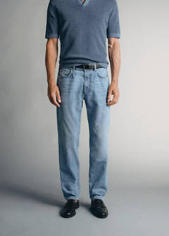 Jeans made in Italy, regular fit, Candiani fabric — Light Blue 1