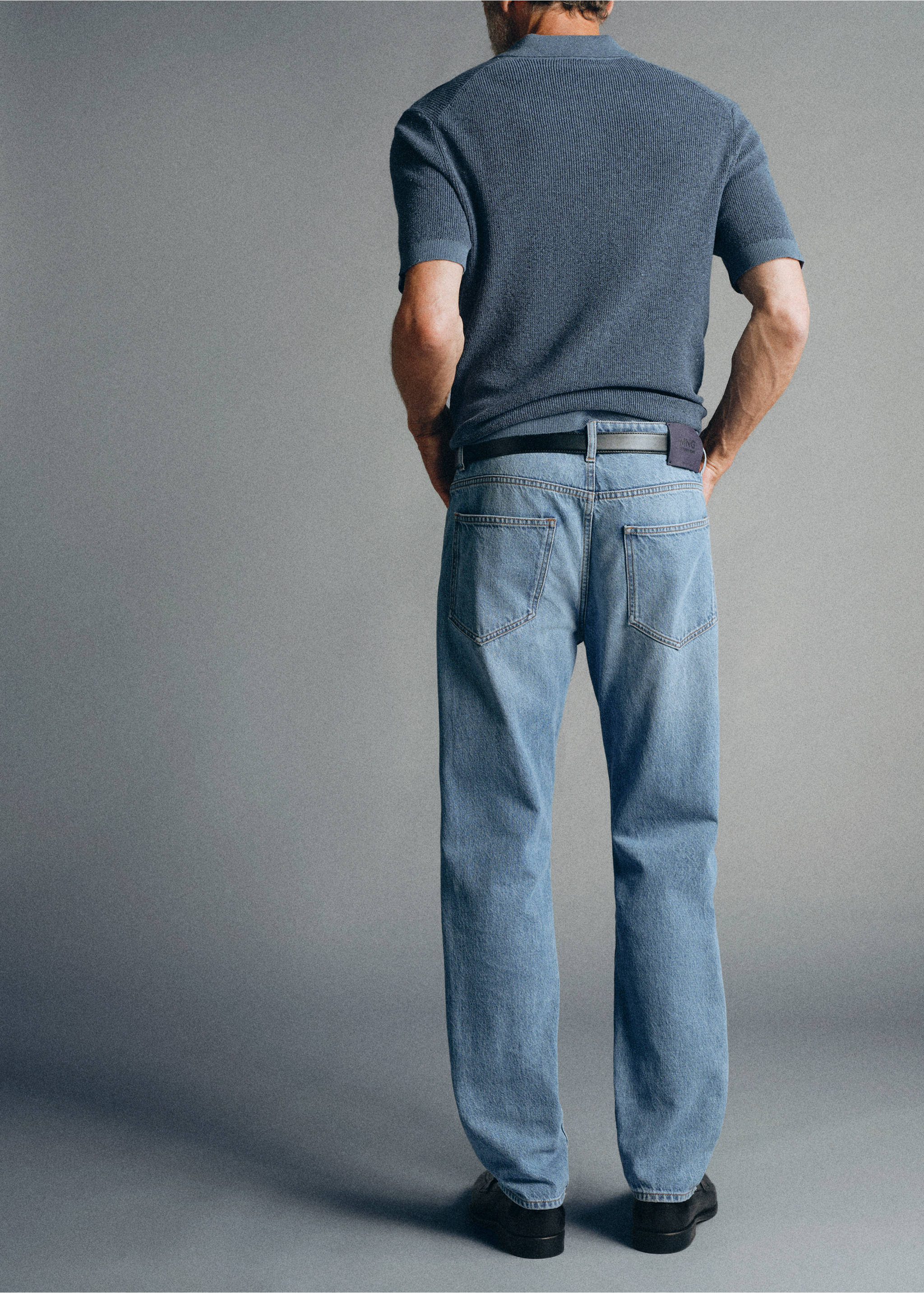 Regular fit jeans 100% premium cotton - Reverse of the article, Light Blue. Ref: 37005843-00.