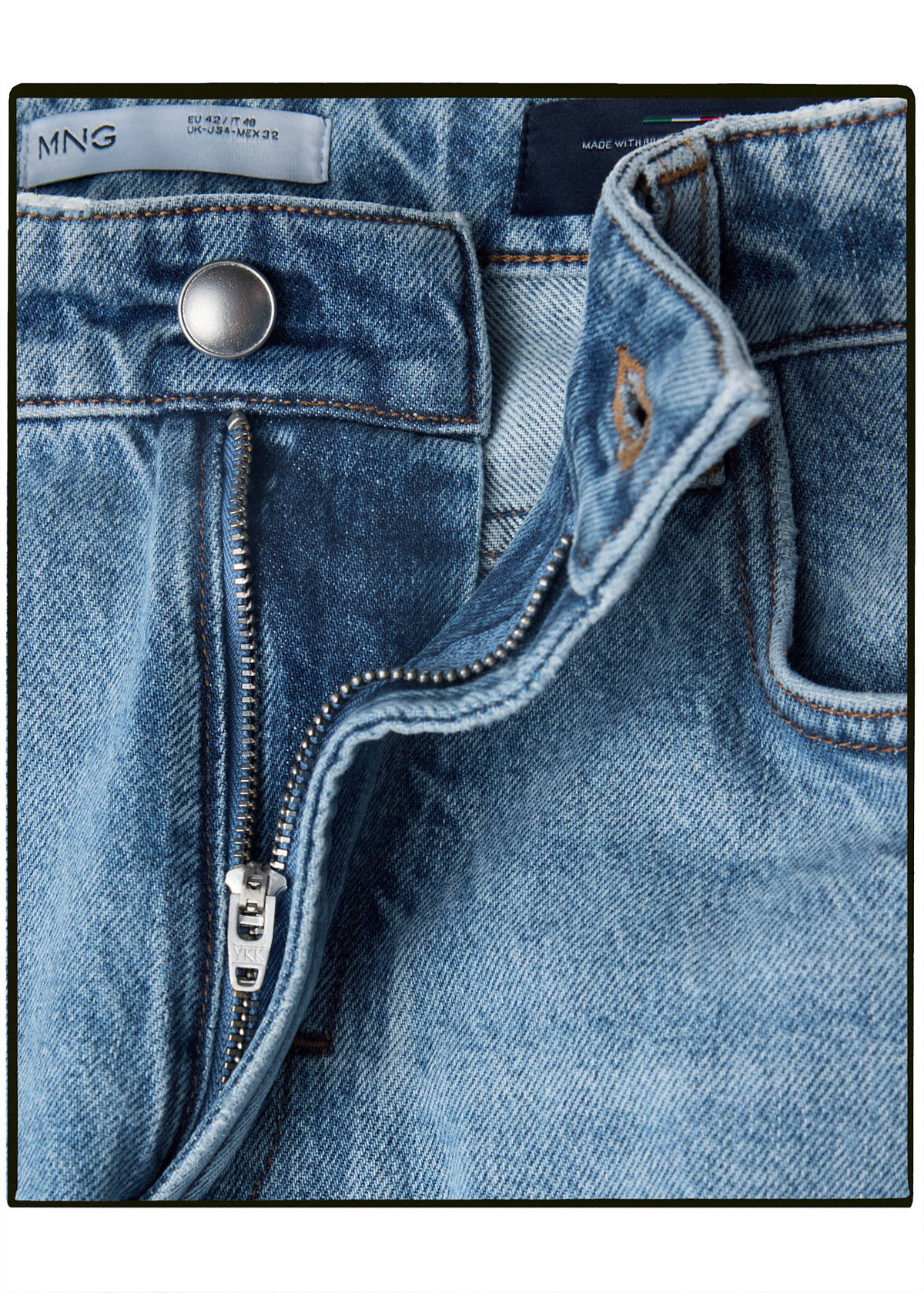 Jeans made in Italy, regular fit, Candiani fabric — Light Blue