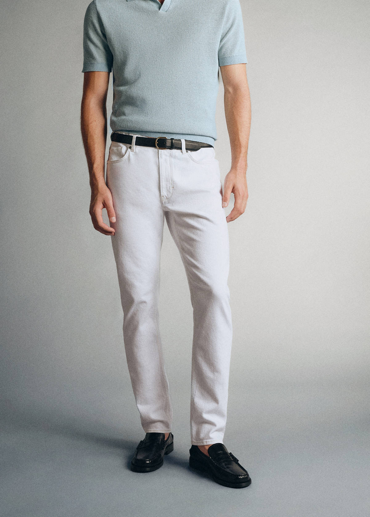 Slim-fit jeans in Candiani denim — Off White