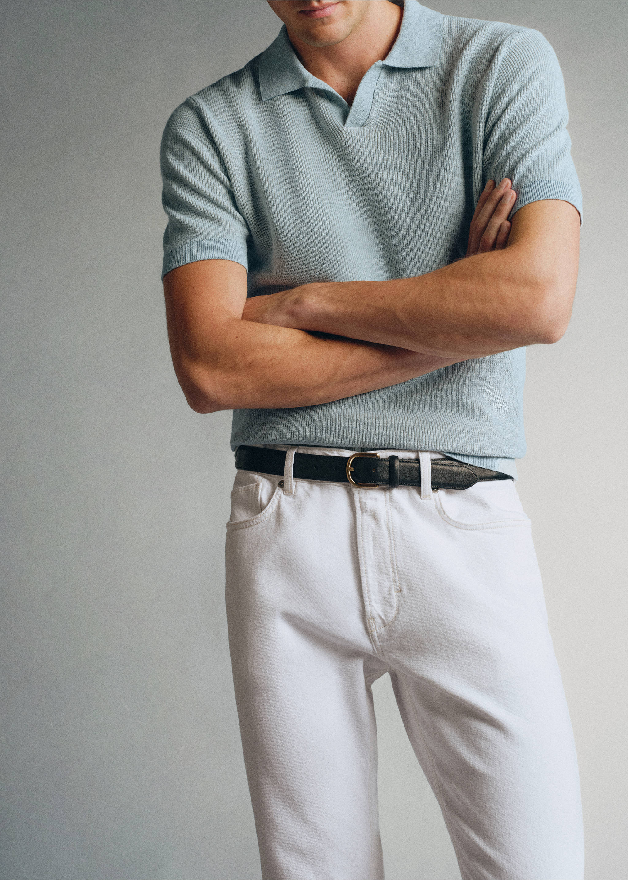 Premium cotton slim fit jeans - Details of the article 1, Off White. Ref: 37005844-00.