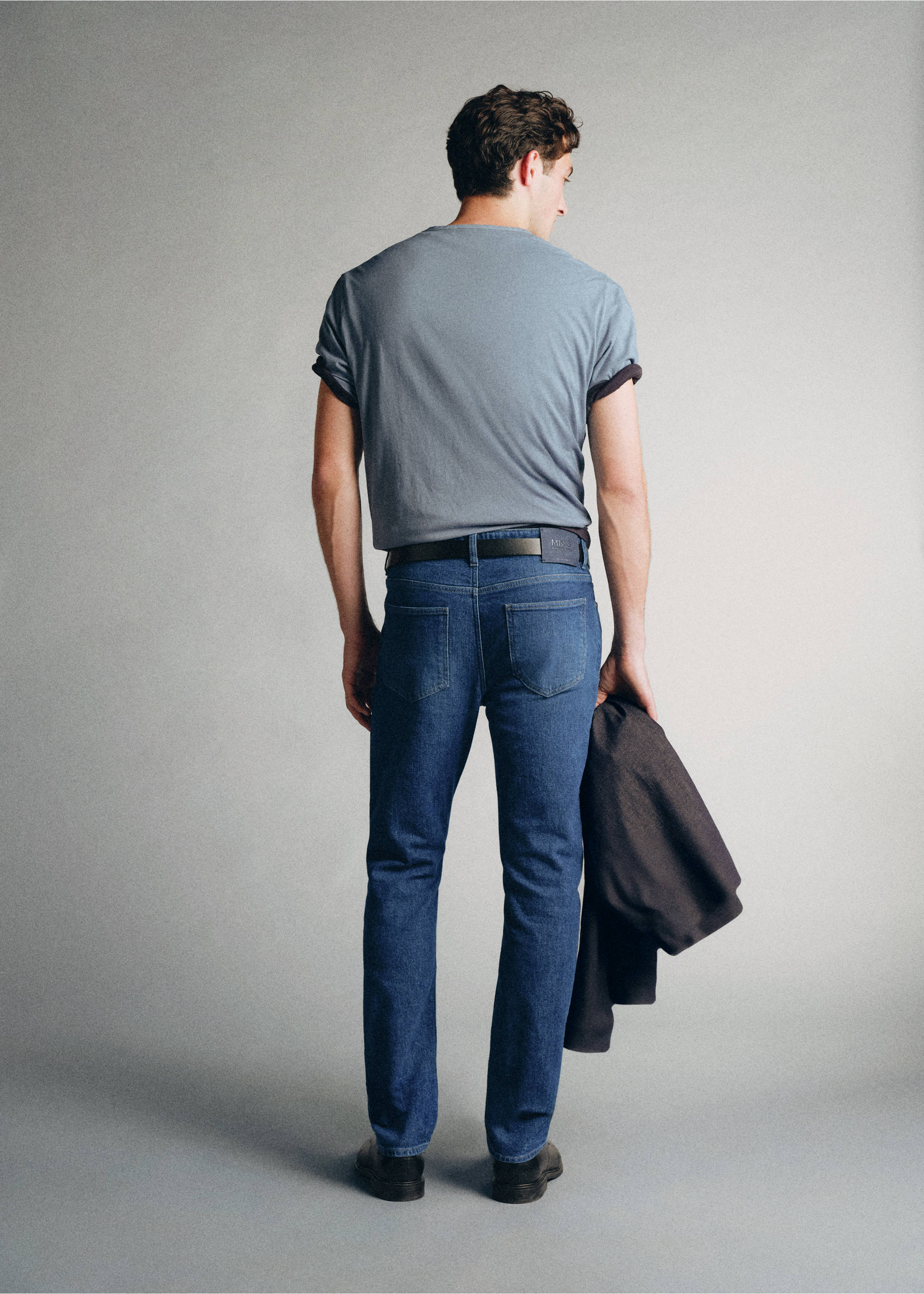 Jeans slim fit algodón premium - Reverso del artículo, Azul oscuro. Ref: 37005845-00.