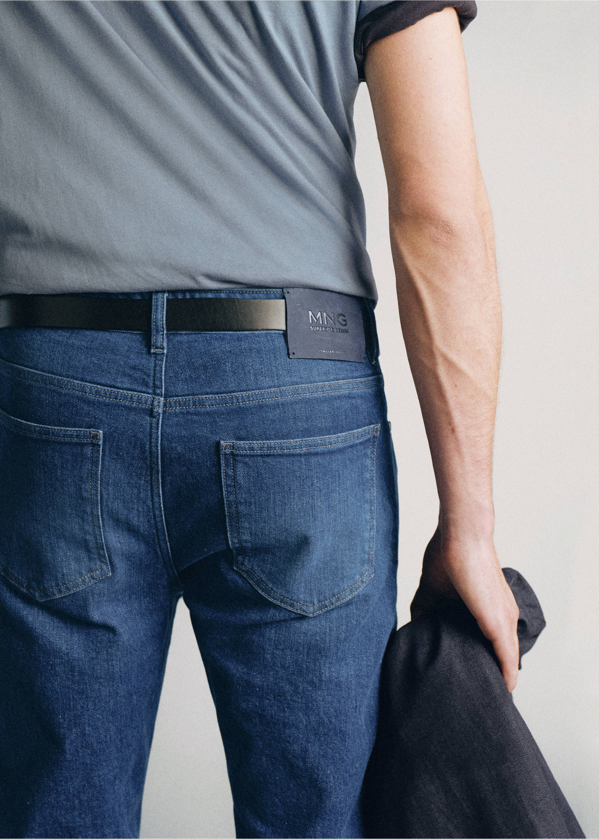 Jeans slim fit algodón premium - Detalle del artículo 4, Azul oscuro. Ref: 37005845-00.