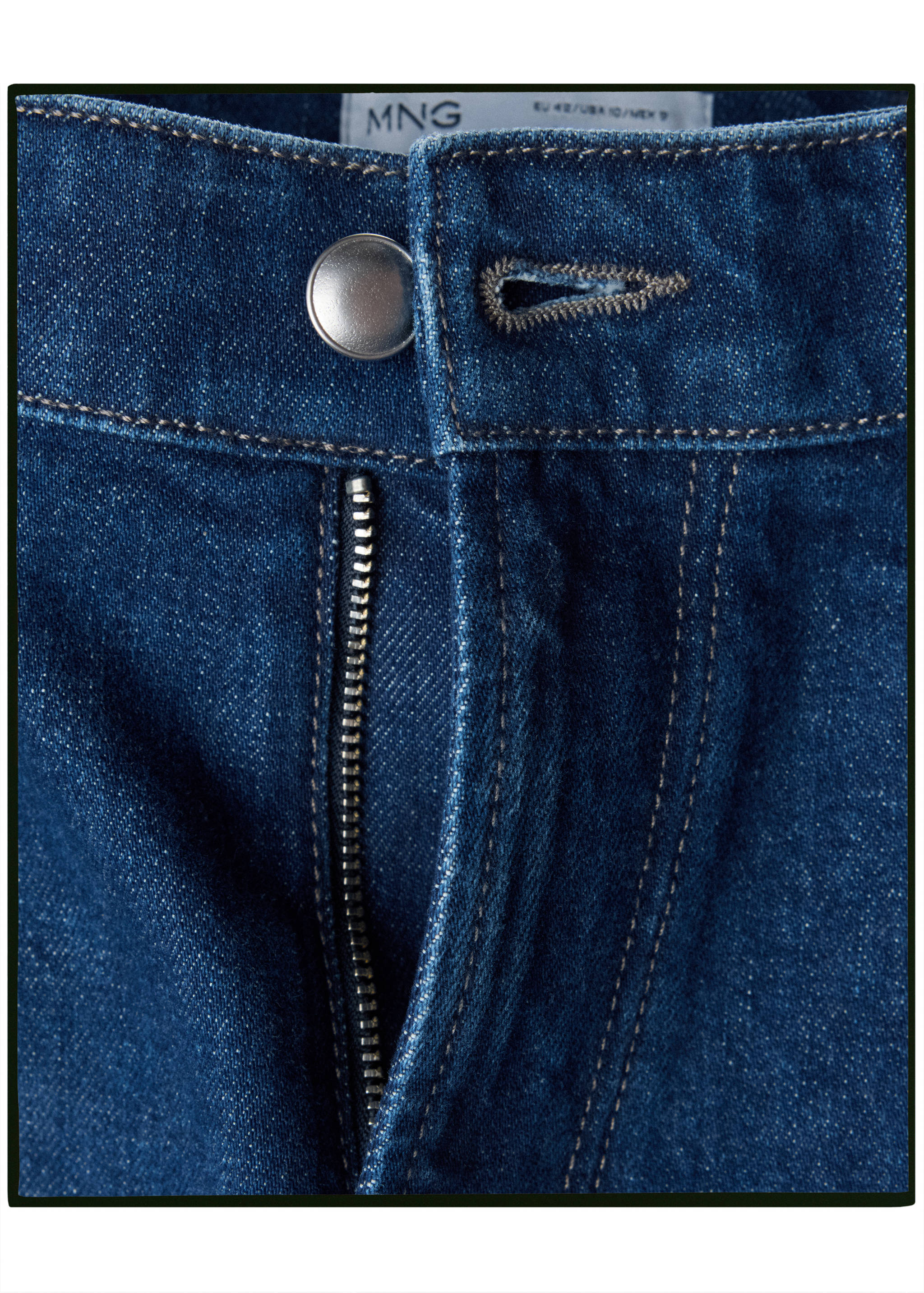 Jean slim fit en coton - Détail de l'article 8, Bleu foncé. Ref: 37005845-00.