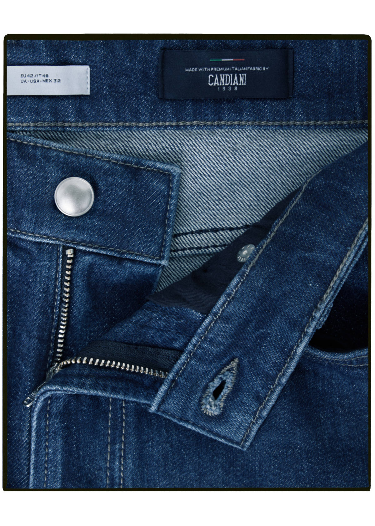 Slim-fit jeans in Candiani denim — Dark Blue