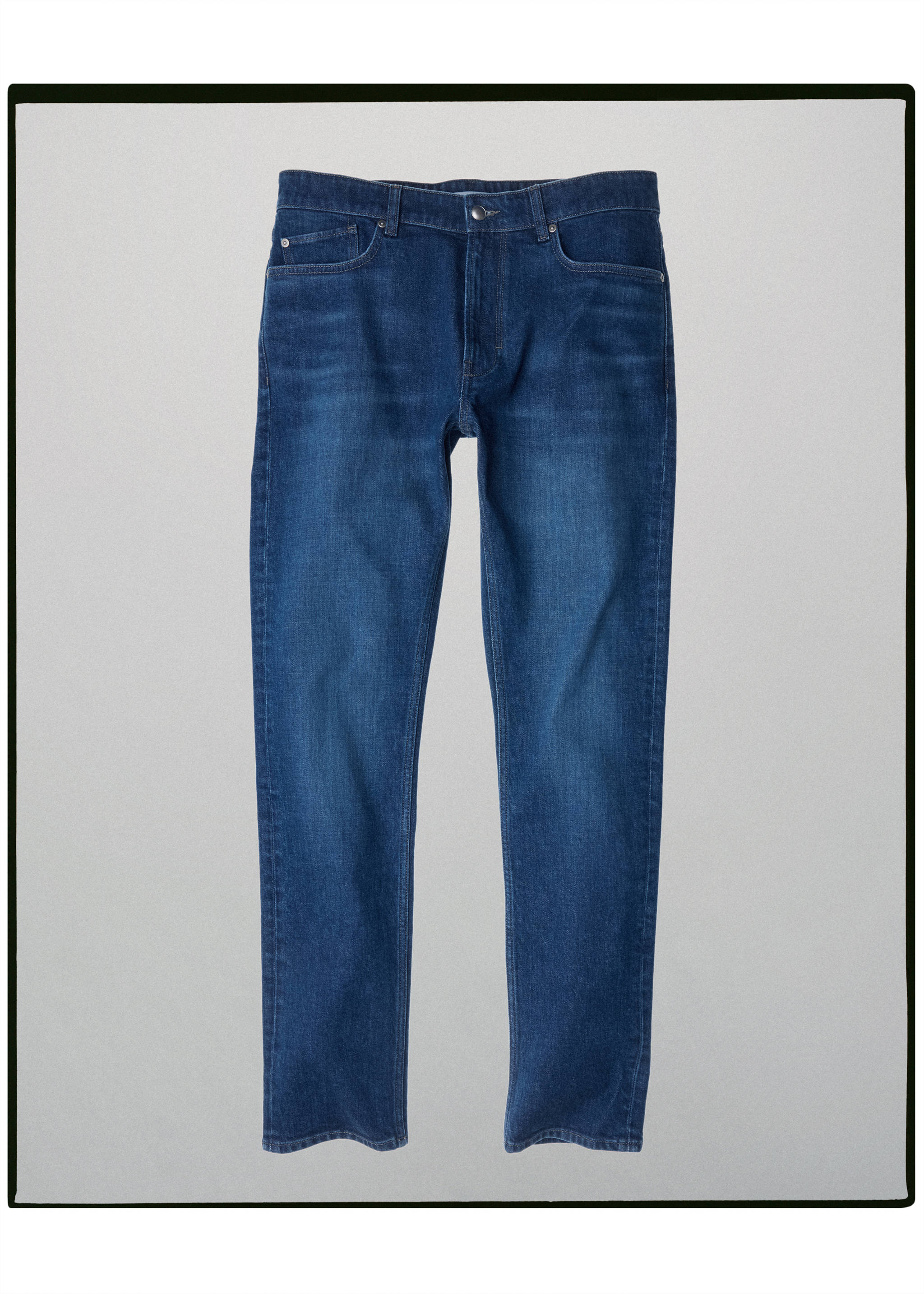 Jean slim fit en coton - Article sans modèle, Bleu foncé. Ref: 37005845-00.