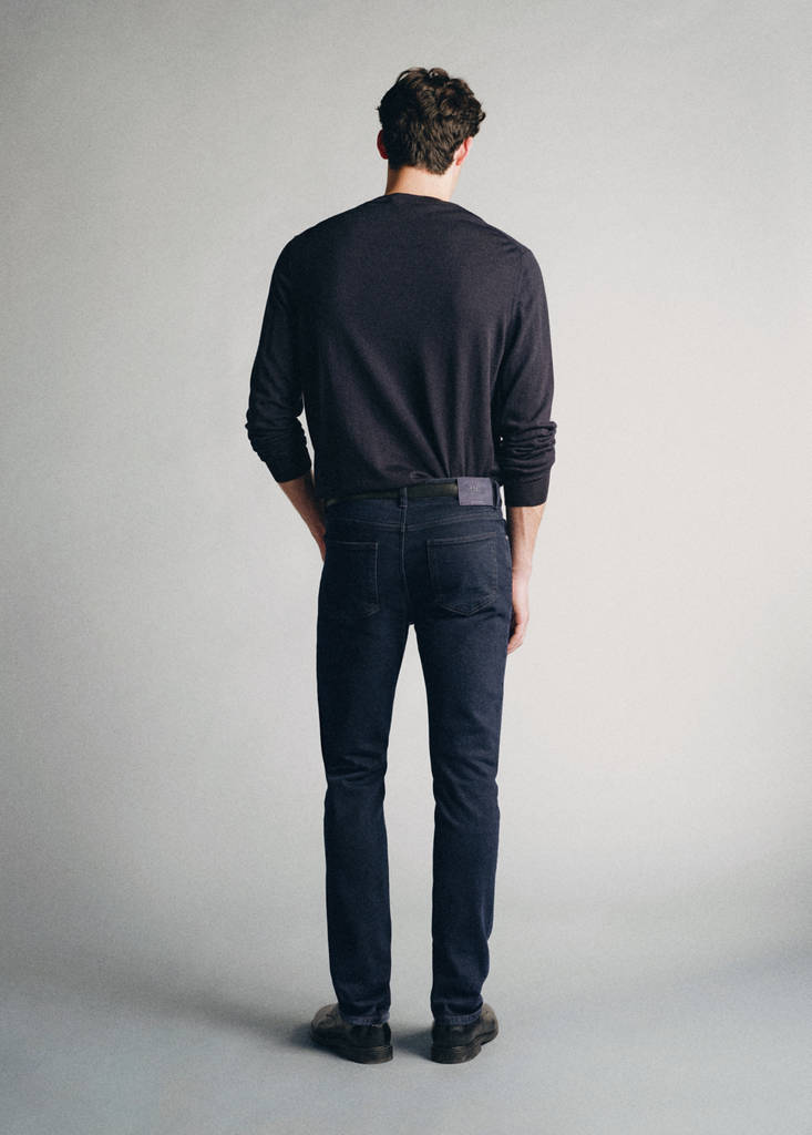 Slim-fit jeans in Italian cotton — Deep Dark Blue