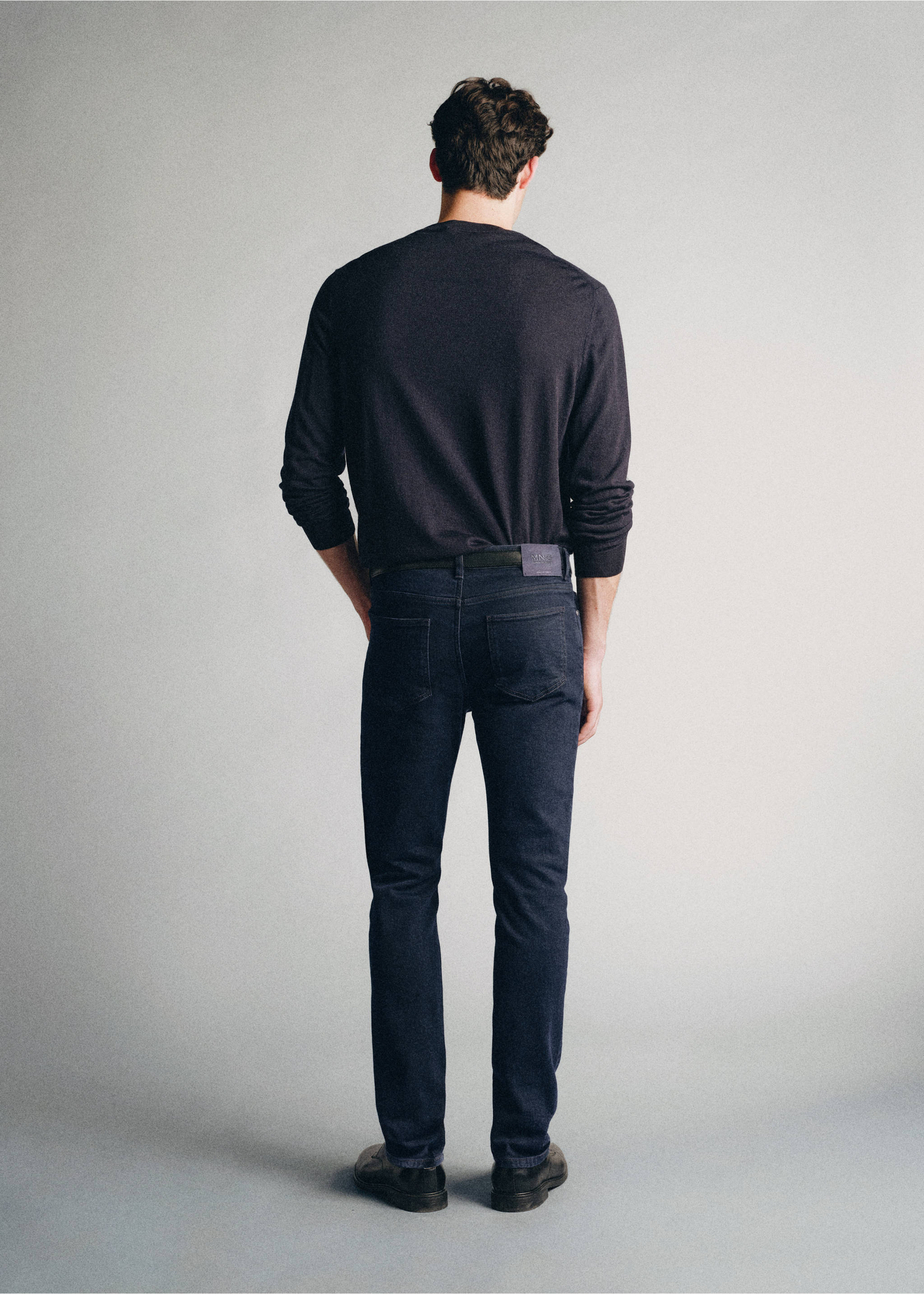 Jeans slim fit algodón premium - Reverso del artículo, Azul oscuro intenso. Ref: 37005846-00.