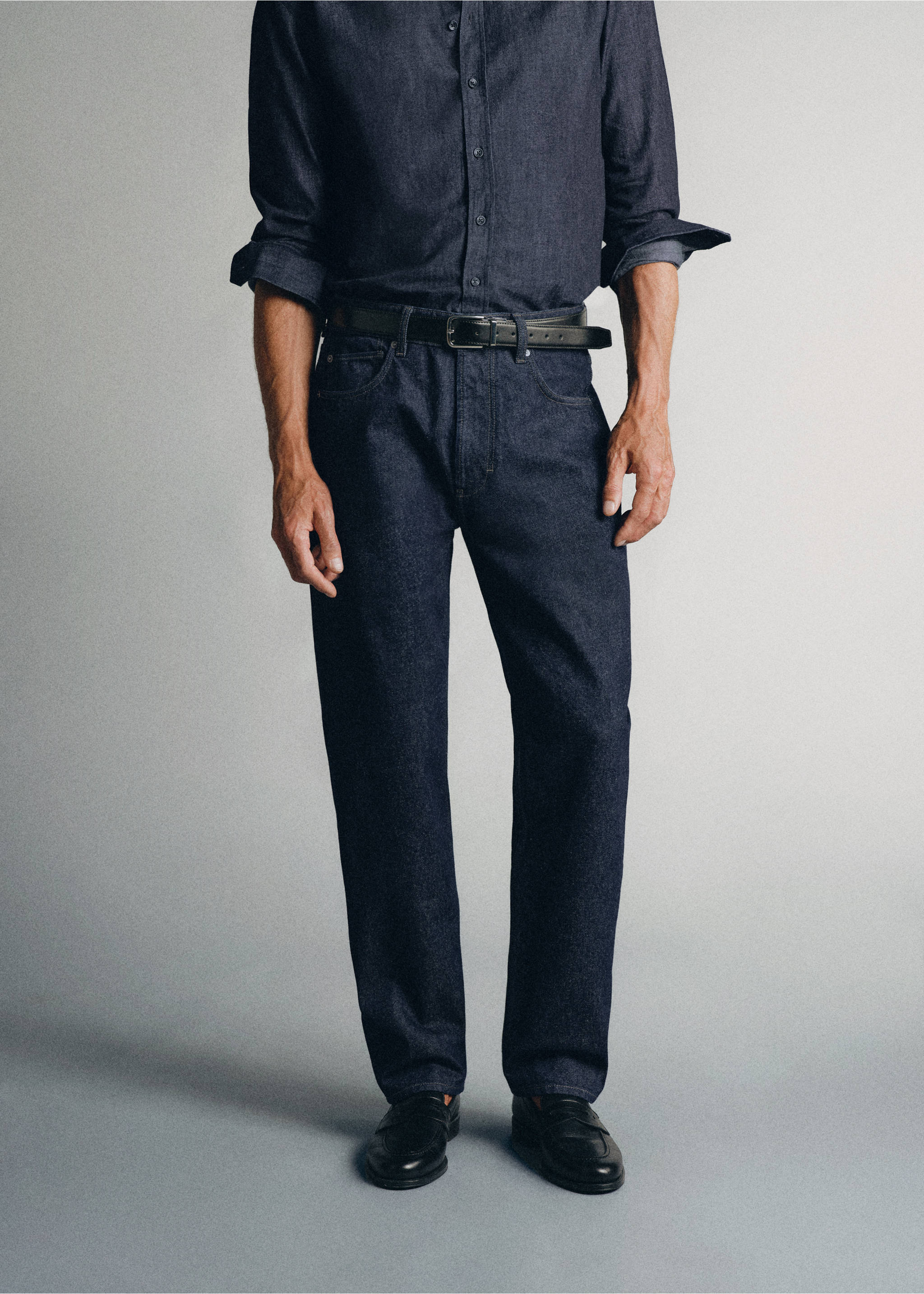 Relaxed fit jeans 100% premium cotton - Medium plane, Open Blue. Ref: 37005848-00.
