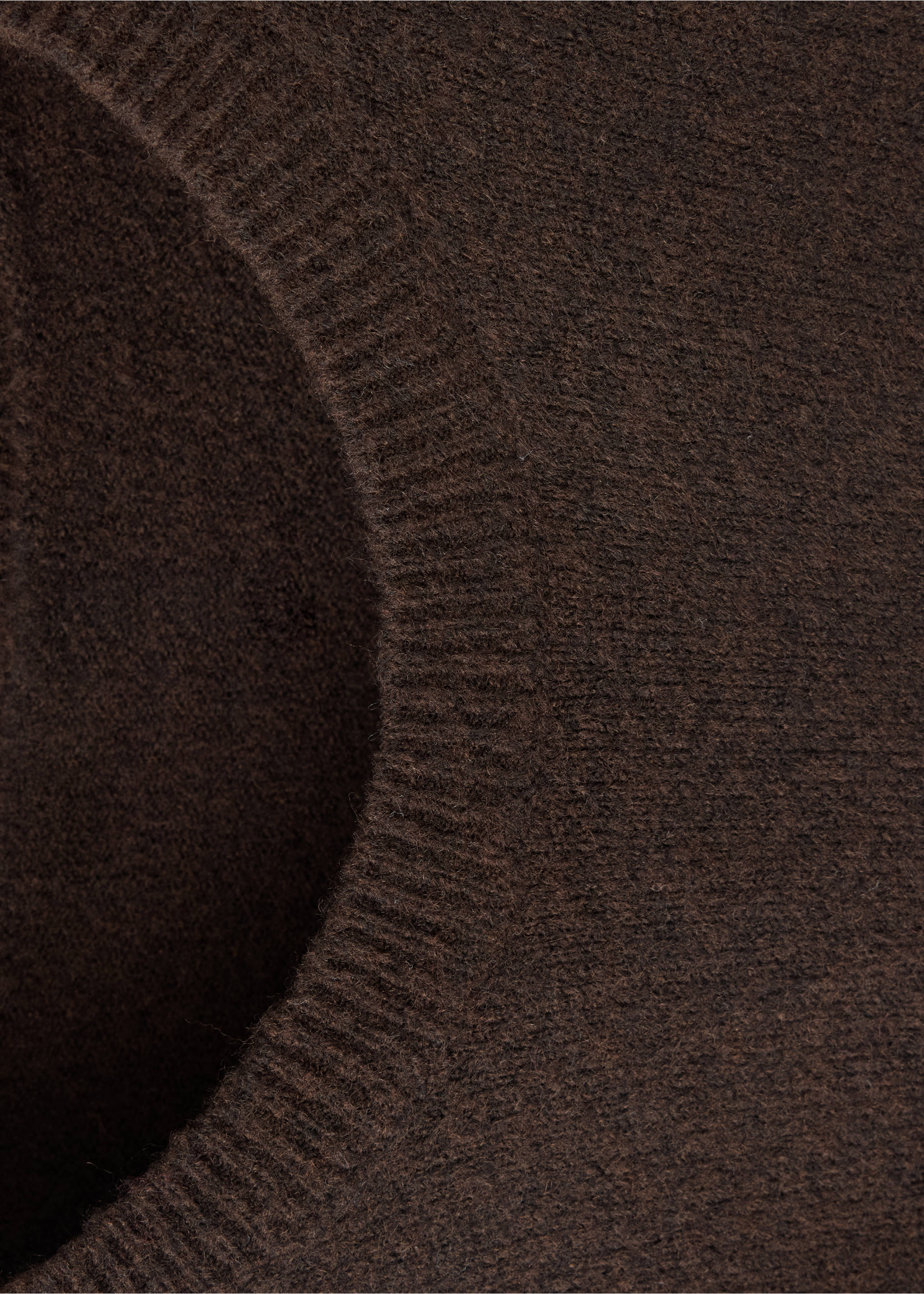 Ribbed neck sweater - Details of the article 8, Brown. Ref: 37005849-00.