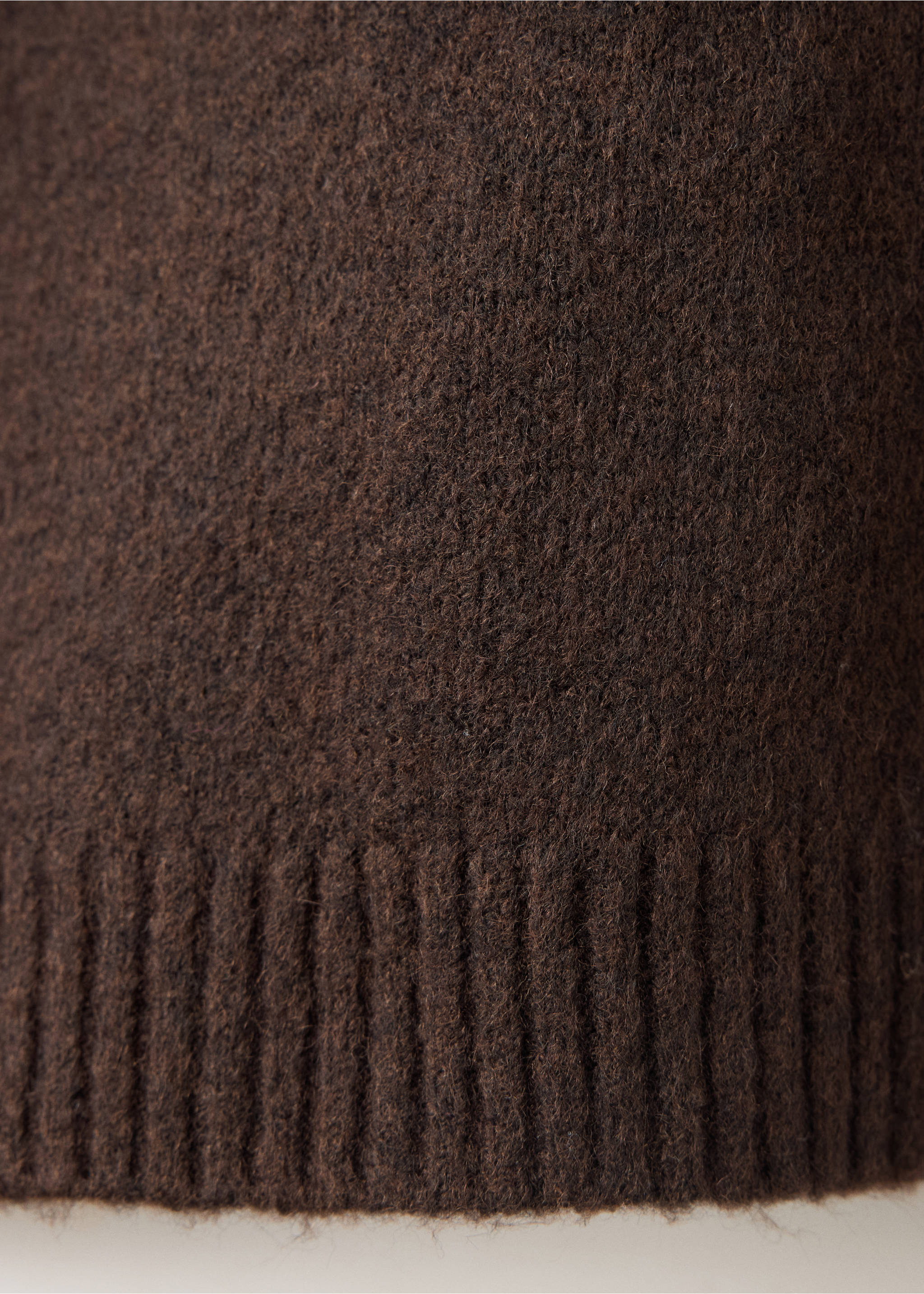 Ribbed neck sweater - Details of the article 0, Brown. Ref: 37005849-00.