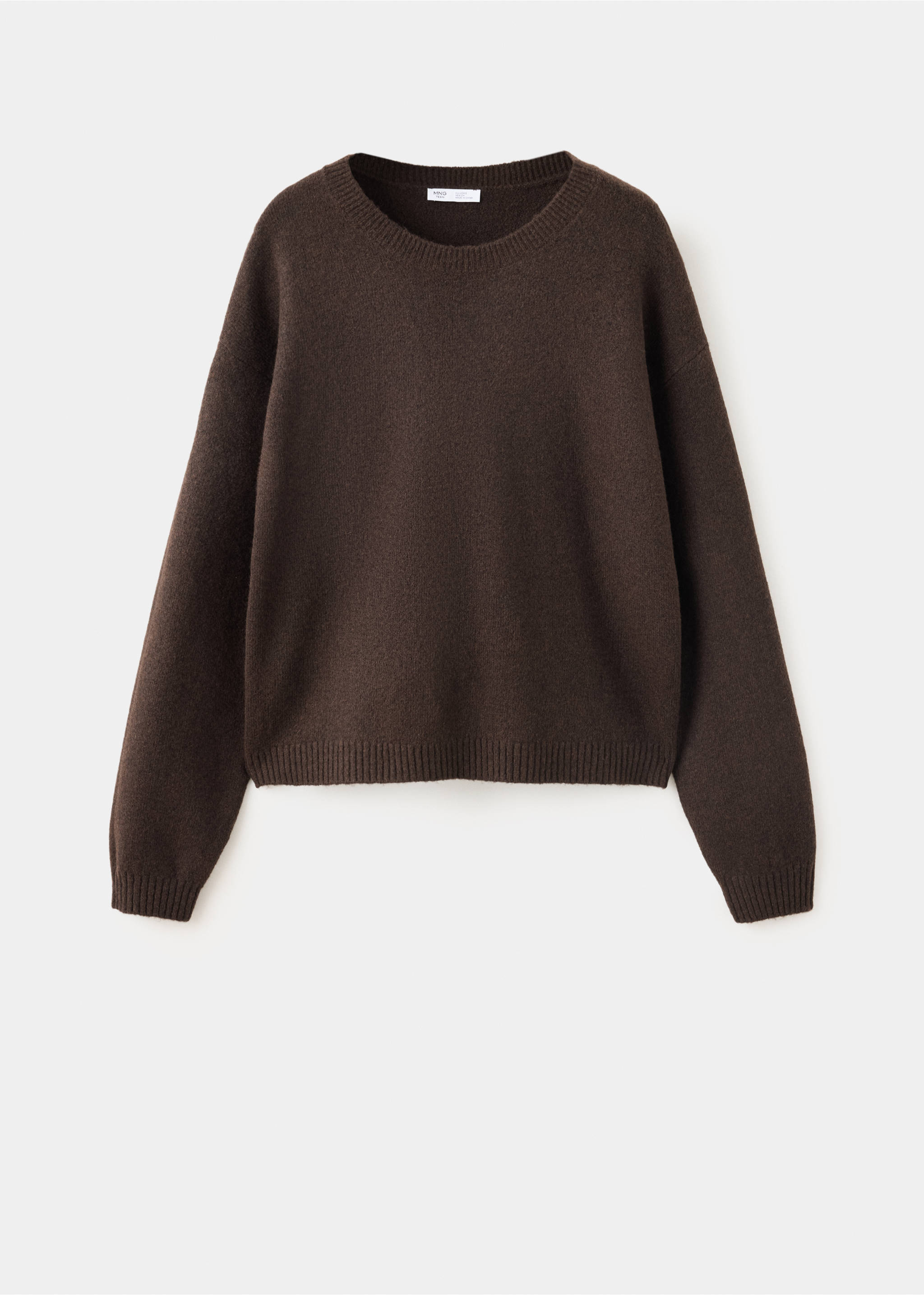 Ribbed neck sweater - Article without model, Brown. Ref: 37005849-00.