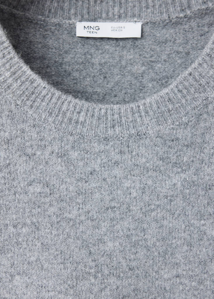 Ribbed neck sweater — Medium Heather Grey